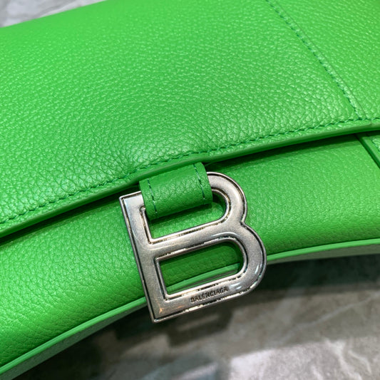 Balen Hourglass Small Handbag In Green, For Women, Bags 9in/23cm