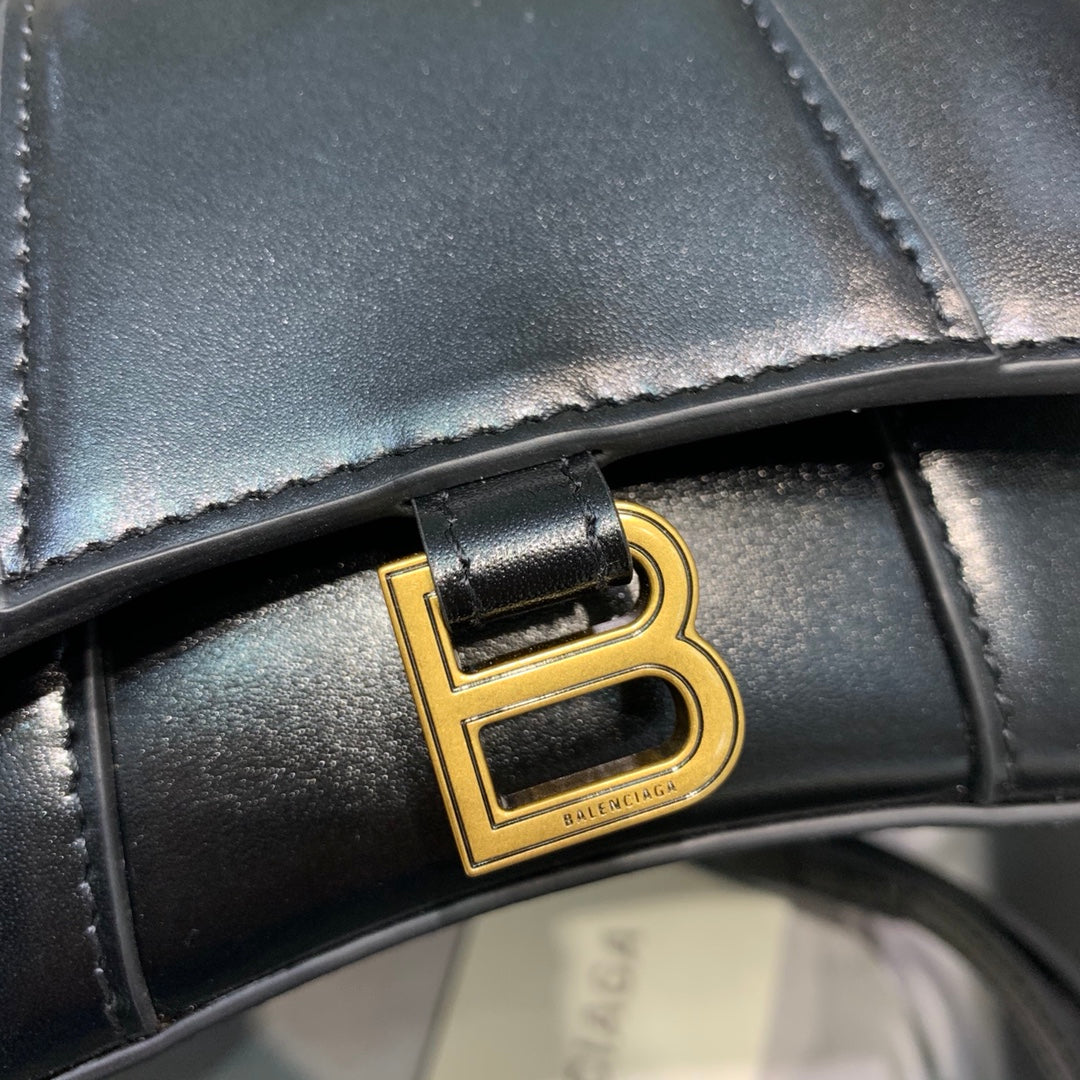 Balen Hourglass Mini Handbag In Black, For Women, Bags 4.7in/12cm