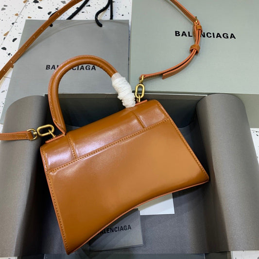 Balen Hourglass Small Handbag In Brown, For Women, Bags 9in/23cm