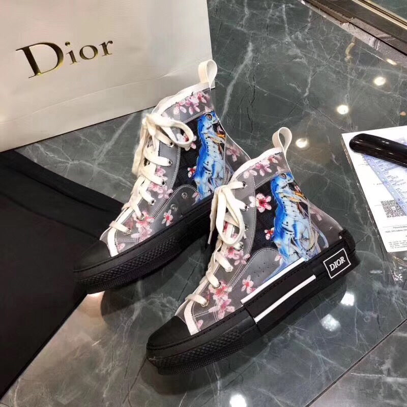 BL - DIR B23 Flowers Technical Canvas Black Sneaker