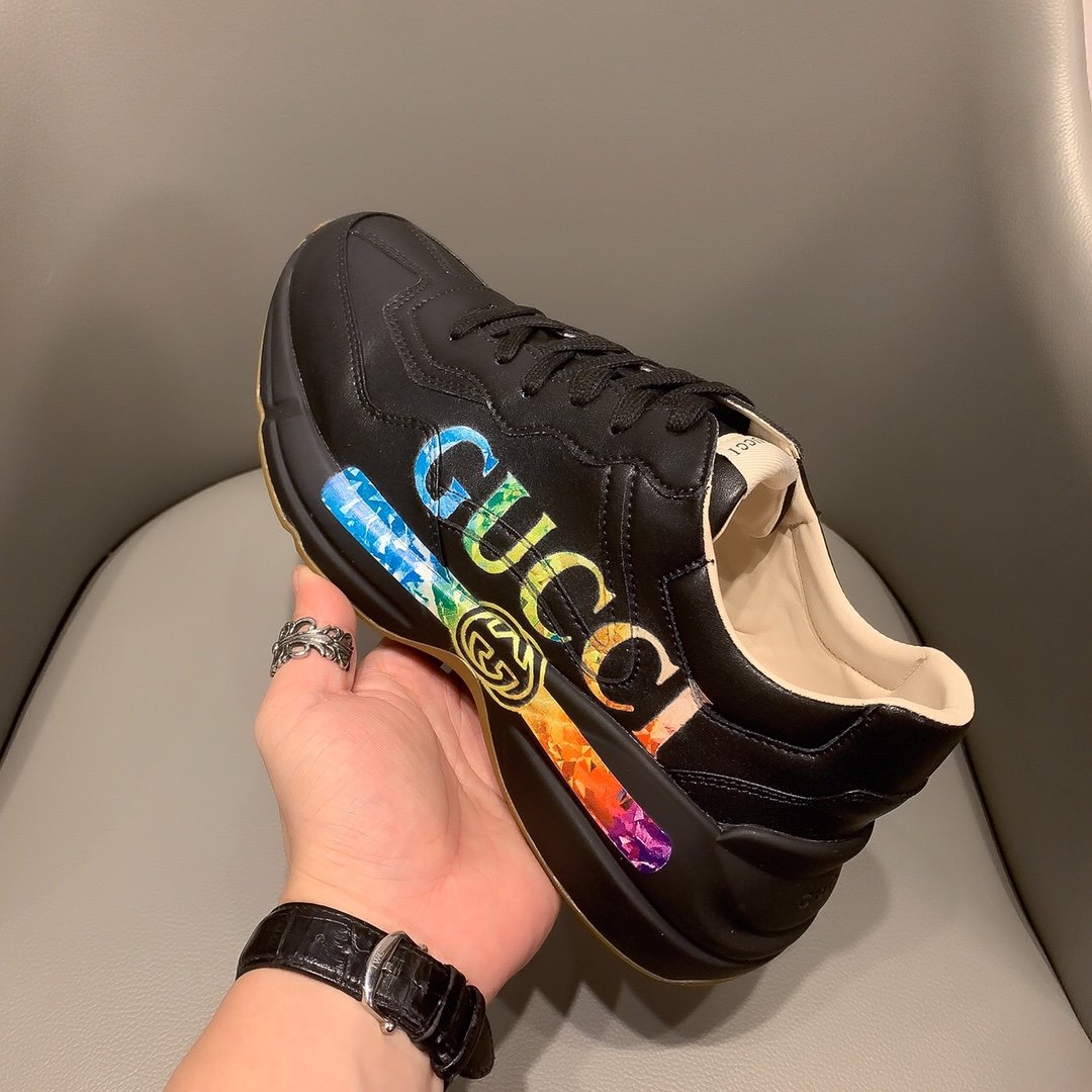BL-GCI RHYTON VINTAGE TRAINER BLACK SNEAKER 145