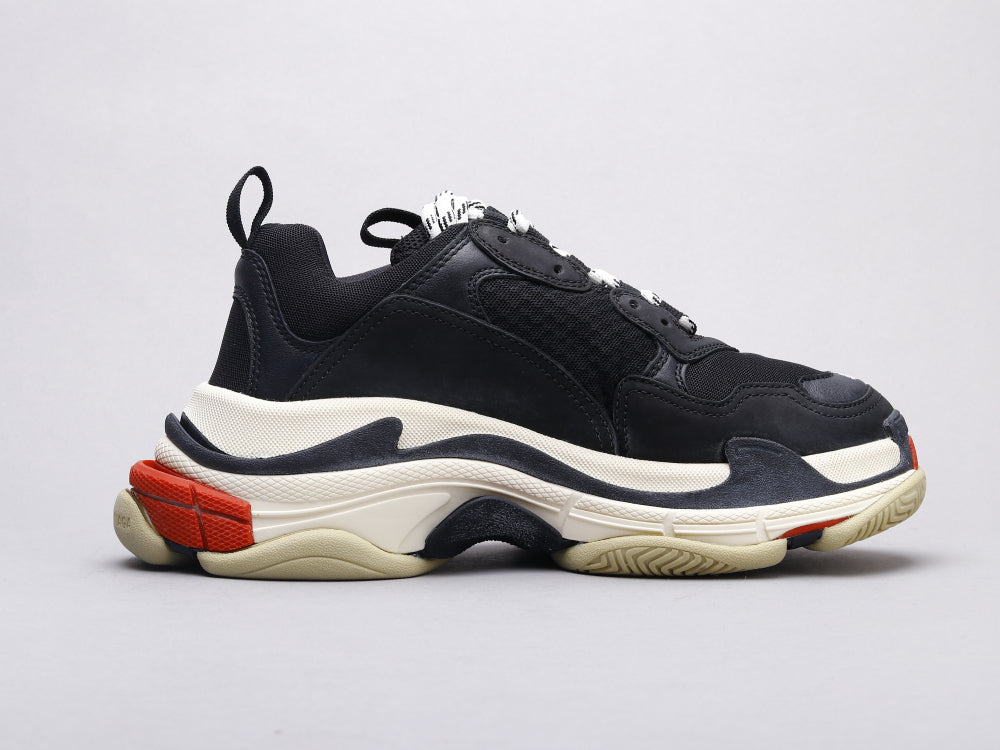 BL - Bla Triple S Black and Red Sneaker