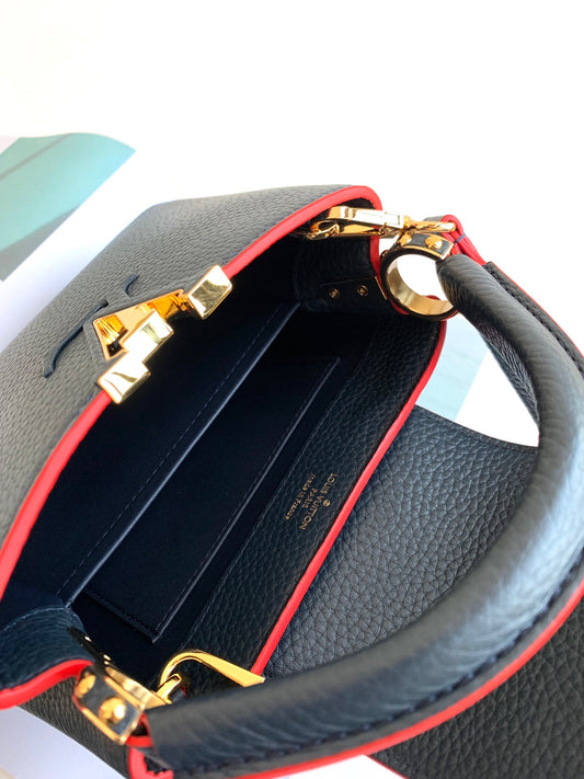 LV Capucines Mini Taurillon Navy Blue For Women, Shoulder And Crossbody Bags 8.3in/21cm LV