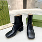 GUCCI BLONDIE WOMEN'S ANKLE BOOT LEATHER BLACK 700016C9D001000