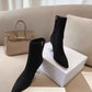 DIOR WOMEN D FAME HEELED ANKLE BOOT SUEDE CALFSKIN BLACK