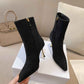 DIOR WOMEN D FAME HEELED ANKLE BOOT SUEDE CALFSKIN BLACK