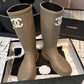 CHANEL RUBBER RAIN BOOTS BEIGE G39620 X56326 0Q304