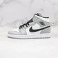 Designer Jordan 1 Mid “Light Smoke Grey” High Q ( Customs And Box ), Jordan 1 Sneakers FREE SHIPPING