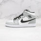 Designer Jordan 1 Mid “Light Smoke Grey” High Q ( Customs And Box ), Jordan 1 Sneakers FREE SHIPPING