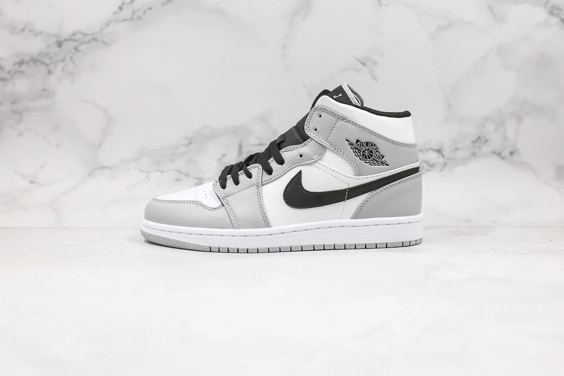 Designer Jordan 1 Mid “Light Smoke Grey” High Q ( Customs And Box ), Jordan 1 Sneakers FREE SHIPPING