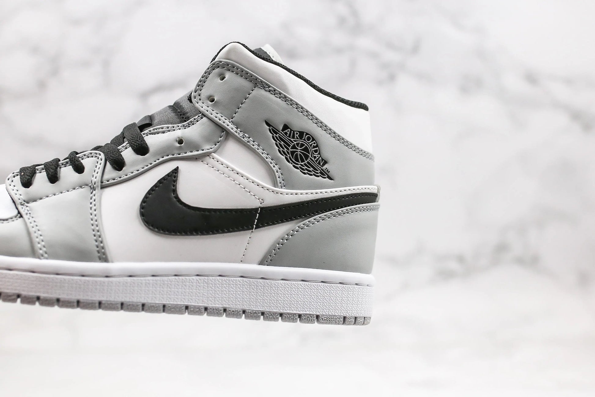 Designer Jordan 1 Mid “Light Smoke Grey” High Q ( Customs And Box ), Jordan 1 Sneakers FREE SHIPPING