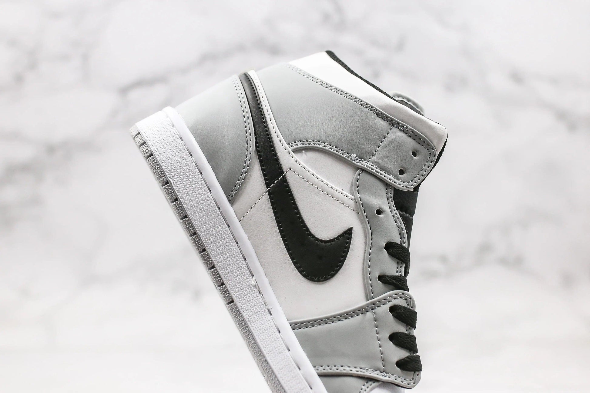 Designer Jordan 1 Mid “Light Smoke Grey” High Q ( Customs And Box ), Jordan 1 Sneakers FREE SHIPPING