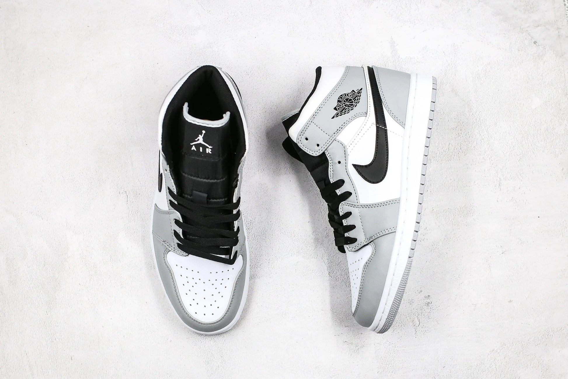 Designer Jordan 1 Mid “Light Smoke Grey” High Q ( Customs And Box ), Jordan 1 Sneakers FREE SHIPPING