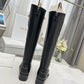 DIOR D FOLK HEELED HIGH BOOT BLACK