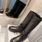 DIOR D MAJOR BOOT FABRIC AND CALFSKIN IN BLACK AND BLACK