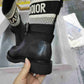 DIOR D MAJOR ANKLE BOOT FABRIC AND CALFSKIN WHITE AND BLACK