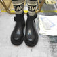 DIOR D MAJOR ANKLE BOOT FABRIC AND CALFSKIN WHITE AND BLACK