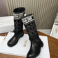 DIOR D MAJOR BOOT CALFSKIN AND CANNAGE TWEED BLACK AND WHITE KCI981CWY S17X