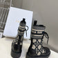 DIOR D MAJOR BOOTS BLACK AND BEIGE