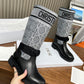 DIOR D MAJOR BOOT CALFSKIN BLACK AND GREY