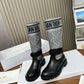 DIOR D MAJOR BOOT CALFSKIN BLACK AND GREY