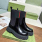GUCCI WOMEN'S BOOT WITH WEB ANAND LEATHER BLACK ‎806398 AAD6T 1052
