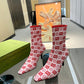 GUCCI GG 75MM KNIT ANKLE BOOTS RED FLUORESCENT WHITE FABRIC 718378 FAAQP 5810