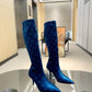DIOR WOMEN'S GG KNEE-HIGH BOOT BLUE