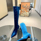 DIOR WOMEN'S GG KNEE-HIGH BOOT BLUE