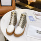 GUCCI GG SUPREME ANKLE BOOTS WHITE