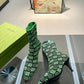 GUCCI GG 75MM KNIT ANKLE BOOTS BLACK FLUORESCENT GREEN FABRIC718378 FAAQP 1004