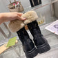 GUCCI 1955 HORSEBIT SNOW BOOTS VELVET FABRIC BLACK
