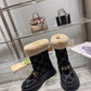 GUCCI 1955 HORSEBIT SNOW BOOTS VELVET FABRIC BLACK