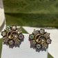 GG Crystal Colorful Rhinestone Inlaid Flower Series Earring Ring EHC20