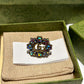 GG Crystal Colorful Rhinestone Inlaid Flower Series Earring Ring EHC20