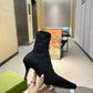 GUCCI WOMEN'S GG KNIT ANKLE BOOTS BLACK 718378 FACFM 8720
