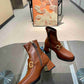 GUCCI HORSEBIT PLAQUE ANKLE BOOTS BROWN 719830 1DO50 2347