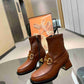 GUCCI HORSEBIT PLAQUE ANKLE BOOTS BROWN 719830 1DO50 2347