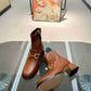 GUCCI HORSEBIT PLAQUE ANKLE BOOTS BROWN 719830 1DO50 2347