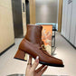 GUCCI HORSEBIT PLAQUE ANKLE BOOTS BROWN 719830 1DO50 2347