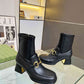 GUCCI HORSEBIT PLAQUE ANKLE BOOTS BLACK 719830 1DO50 1000