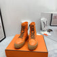 HERMES FRESH ANKLE BOOTS ORANGE