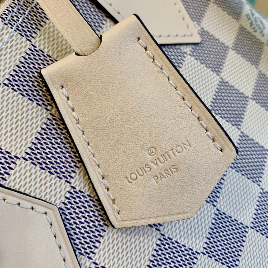 N45294 ALMA BB BAG Damier Azur WHITE WITH PINK N41221