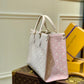 ONTHEGO MM BAG M46128 MONOGRAM EMPREINTE TOTE BAG Beige/Pink/Yellow