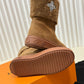 LV ANKLE BOOT STUDDED WITH DIAMONDS BROWN