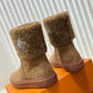 LV ANKLE BOOT STUDDED WITH DIAMONDS BROWN