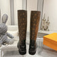 LV ASPEN PLATFORM ANKLE BOOT MONOGRAM BROWN