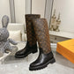 LV ASPEN PLATFORM ANKLE BOOT MONOGRAM BROWN