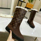 LV SUEDE MONOGRAM BOOTS BROWN