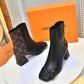 LV SHAKE ANKLE BOOTS BLACK AND BROWN